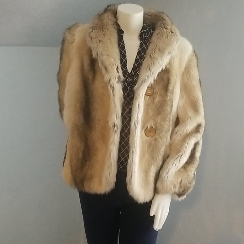 Vintage Midi Sportowne Faux Fur Coat